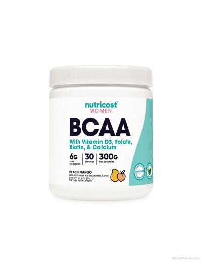 Верижно разклонени аминокиселини + Витамин Д3, Фолиева киселина , биотин, калций 300 гр прах  Nutricost