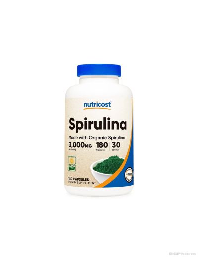 Спирулина екстракт 500 мг х 180 капсули Nutricost | Spirulina