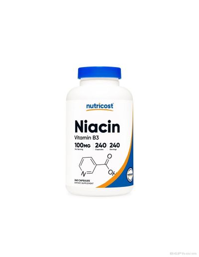 Витамин Б3 ( Ниацин ) 100 мг х 240 капсули Nutricost | Niacin Vitamin B3