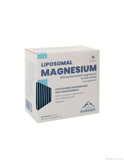 Липозомен Магнезий (цитрат, малат) 200 мг 10 мл х 30 течни сашета с вкус на манго Nordaid
