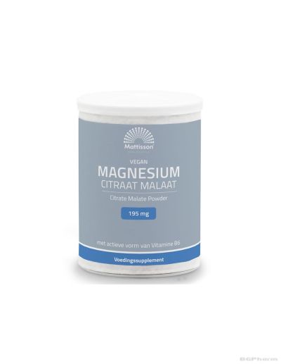 Магнезий (цитрат и малат) веган формула + витамин Б6 х 125 гр на прах Mattisson Healthstyle