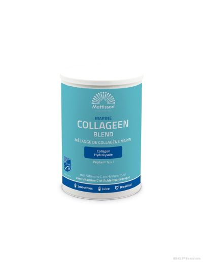 Морски колаген тип 1 с витамин Ц и хиалуронова киселина х 300 гр на прах Mattisson Healthstyle