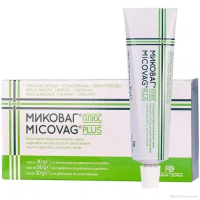 МИКОВАГ ПЛЮС Вагинален крем с апликатори х 30 гр Naturpharma