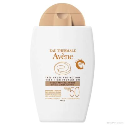 Авен СЪН SPF50+  Слънцезащитен минерален тониран флуид за лице 40 мл | Avene Sun Mineral
