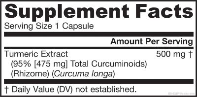 Куркумин 500 мг х 60 капсули ДЖАРОУ | Jarrow Formulas Curcumin 95