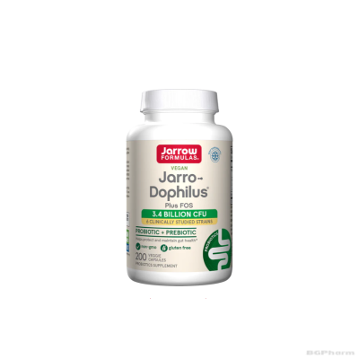 ДЖАРОУ ДОФИЛУС Пробиотик + фруктоолигозахариди (симбиотик) х 200 капсули | Jarrow Formulas Jarro-Dophilus + FOS