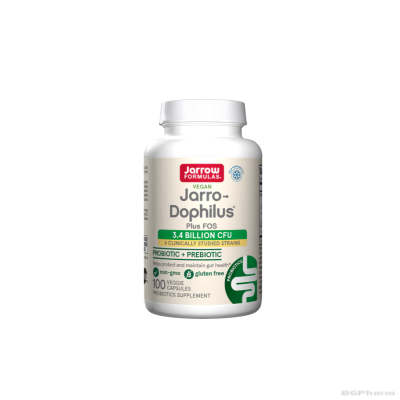 ДЖАРОУ ДОФИЛУС Пробиотик + фруктоолигозахариди (симбиотик) х 100 капсули | Jarrow Formulas Jarro-Dophilus + FOS