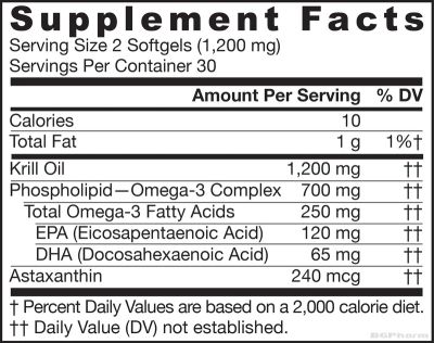Масло от крил 1200 мг х 60 капсули ДЖАРОУ | Jarrow Formulas Krill Oil