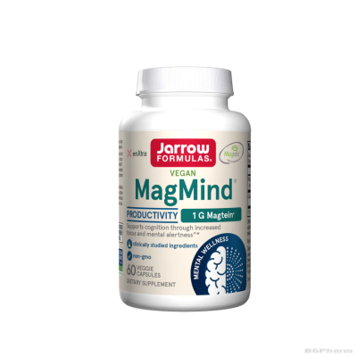 МАГМАЙНД Формула за мозъка с магнезиев л-треонат и галанга х 60 капсули | Jarrow Formulas MagMind Productivity