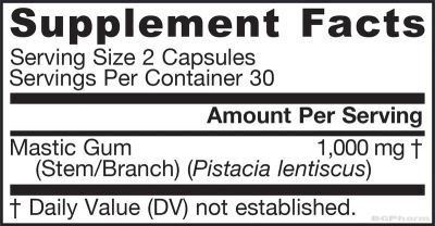 Мастиха ( мастикова дъвка, мастикс ) екстракт 500 мг х 60 капсули ДЖАРОУ | Jarrow Formulas Mastic Gum
