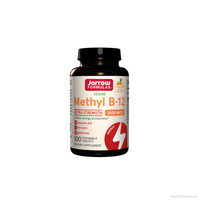 Витамин Б12 Метилкобаламин 2500 мкг х 100 дъвчащи таблетки ДЖАРОУ | Jarrow Formulas Methyl B-13