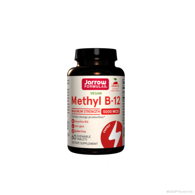 Витамин Б12 Метилкобаламин 5000 мкг х 60 дъвчащи таблетки ДЖАРОУ | Jarrow Formulas Methyl B-12