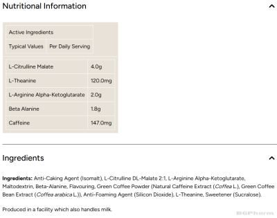 Азотен Бустер х 288 гр МАЙПРОТЕИН | Myprotein Origin Pre-Workout Dry Scoop 0.288 kg