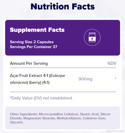 Натрол Акай бери екстракт 450 мг х 60 + 15 капсули | Natrol AcaiBerry 900mg