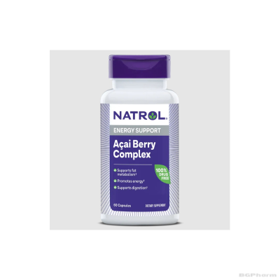 Натрол Акай бери КОМПЛЕКС Фет Бърнър за отслабване х 60 капсули | Natrol AcaiBerry Complex