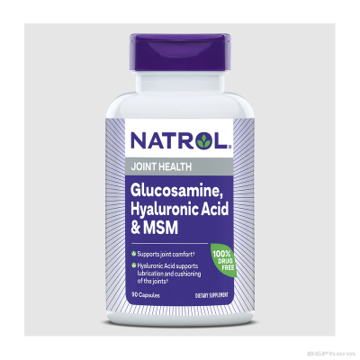 Натрол Глюкозамин, хиалуроновата киселина и МСМ | Natrol Glucosamine, Hyaluronic Acid & MSM