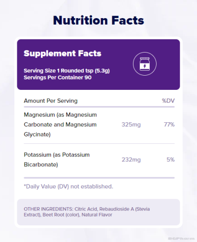 Натрол Магнезий на прах 325 мг + Калий с високо усвояване х 477 гр | Natrol Magnesium High Absorption