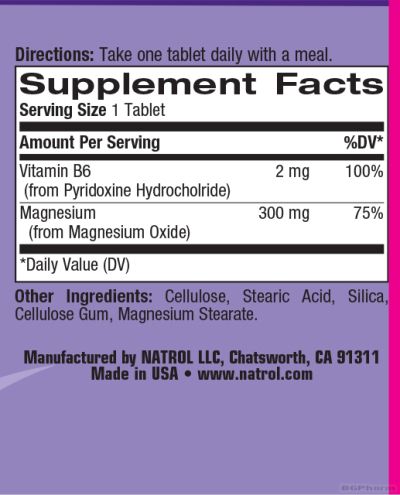 Натрол МАГНИФЛЕКС Магнезий + Витамин Б Комплекс х 60 капсули | Natrol MagniFlex Magnesium Vitamin B6