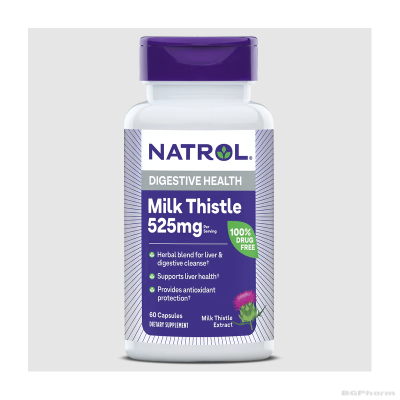 Натрол Бял трън  (Млечен бодил) 525 мг НАПРЕДНАЛА ФОРМУЛА х 60 капсули | Natrol Milk Thistle Advantage