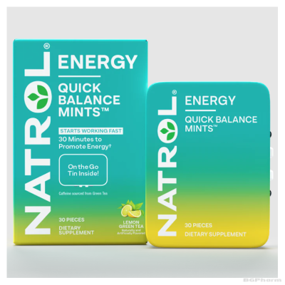 Натрол Формула за енергия с кофеин и матча х 30 дози | Natrol Quick Balance Mints Energy