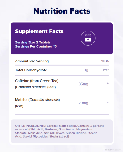 Натрол Формула за енергия с кофеин и матча х 30 дози | Natrol Quick Balance Mints Energy