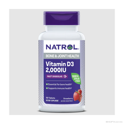 Натрол Витамин Д3 2000 IU х 90 разтворими таблетки | Natrol Vitamin D3 Fast Dissolve