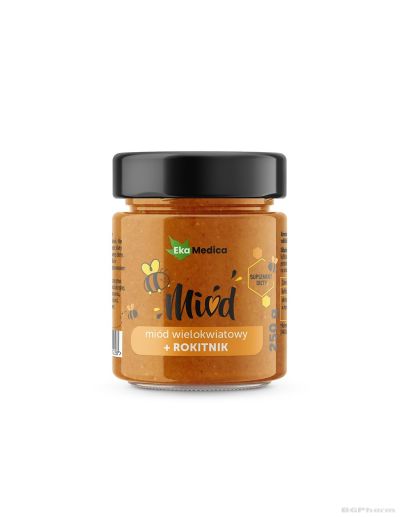 Многоцветен пчелен мед с екстракт от морски зърнастец (облепиха, ракитник) х 250 гр EkaMedica