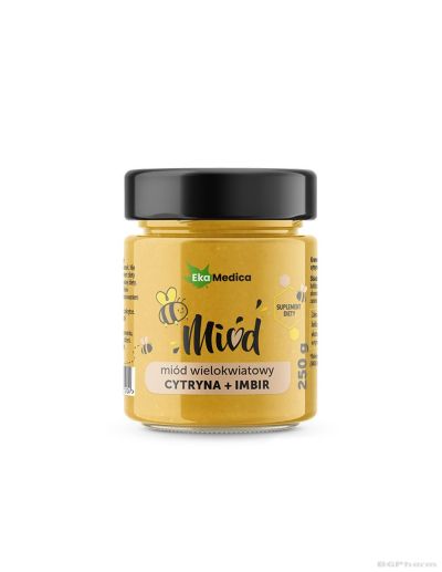 Многоцветен пчелен мед с лимон, джинджифил и натурален витамин Ц х 250 гр EkaMedica