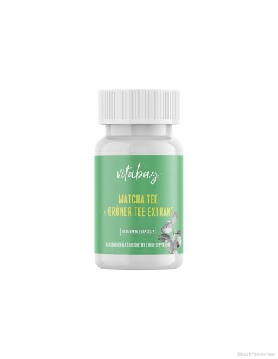Матча чай и екстракт от зелен чай х 90 капсули Vitabay | Matcha Tea & Greem Tea Extract 